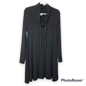 LOU & Grey Womens Charcoal Gray Cowl Neck Very Soft Sweater Dress Size Small